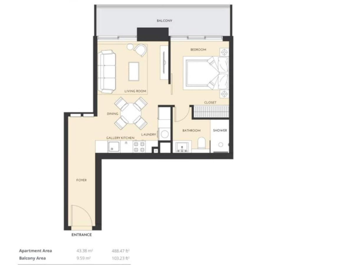 Promo I Sea View I 1 Bedroom Apartment I Studio One Tower I Dubai Marina Екстер'єр фото